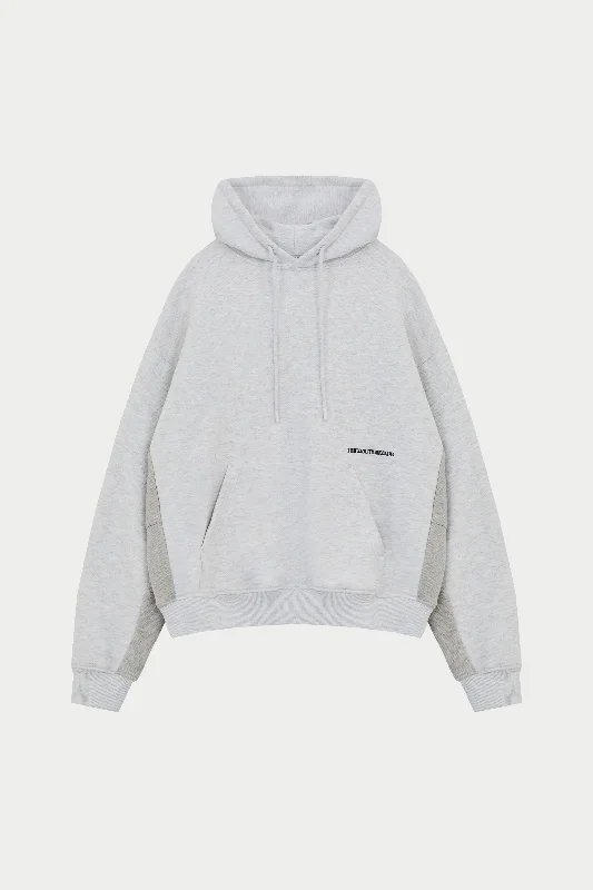 Futuristic Fashion DESIGN DEPARTMENT PANEL HOODIE - GREY MARL