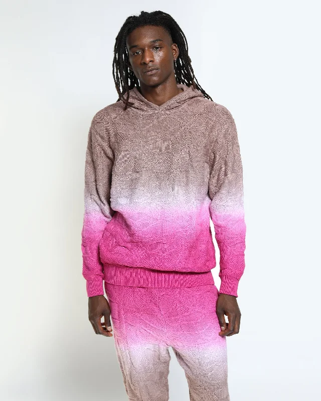 Y2K Outfit Crossover Netting Sweater Dip Dye Hoodie