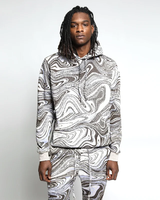 Casual Chic Liquid Swirl Hyper Reality Knit Hoodie (FINAL SALE)