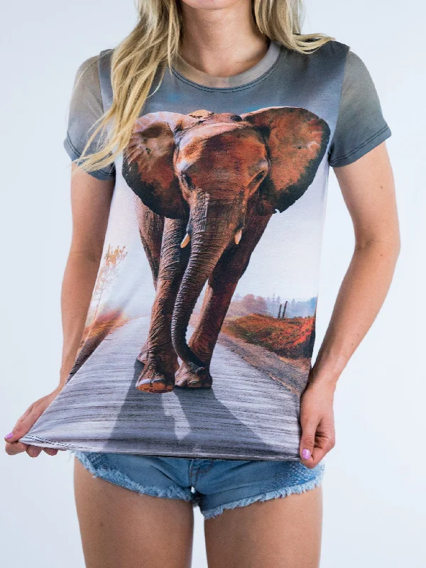 Modern Fitwear Walking with Elephants Women's Crew