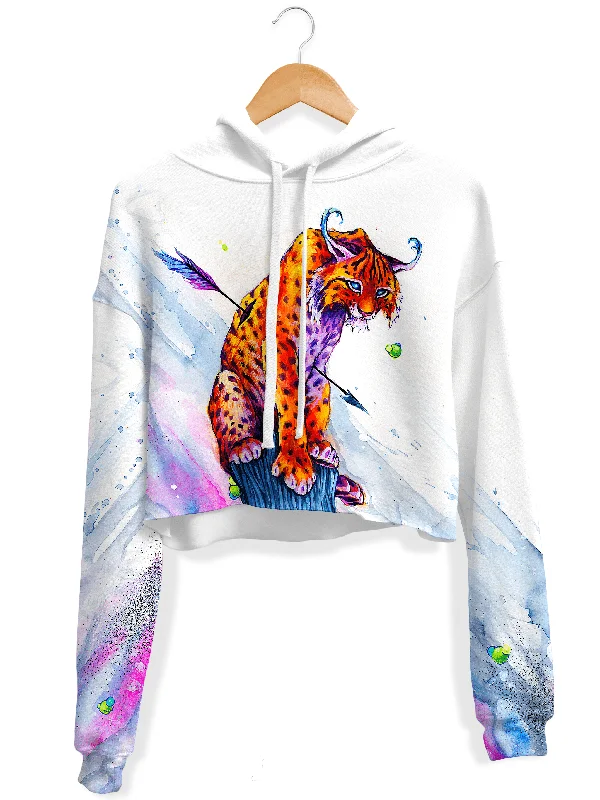 Relaxed Patterns Terrestrial Kitty Fleece Crop Hoodie