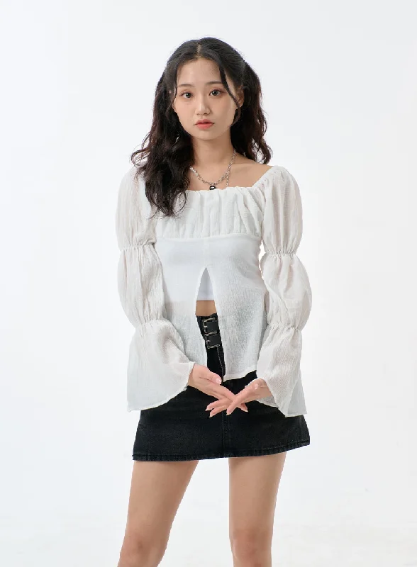 Streetwear Classics Slit Puff Blouse BF302