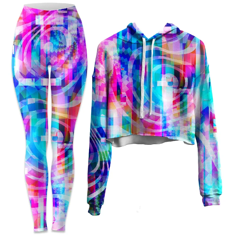 Simplistic Outfit Motherboard Crop Hoodie and Leggings Combo