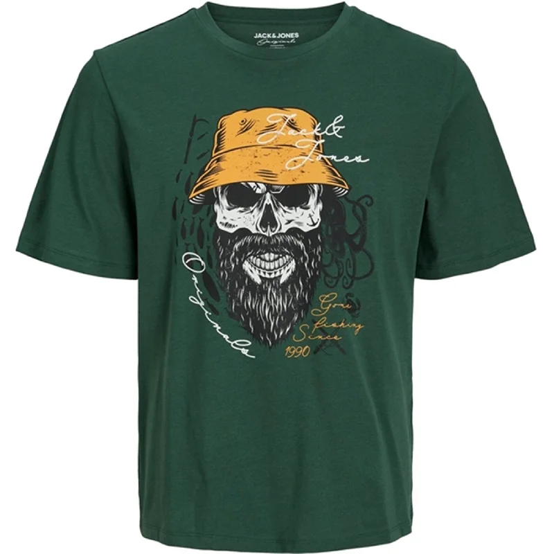 Minimal Earthy Jack & Jones Junior Trekking Green Roxbury T-Shirt