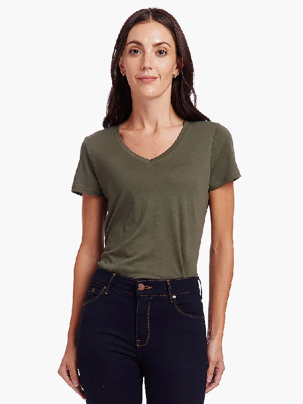 Casual Contemporary Fitted V-Neck Marcy Tee