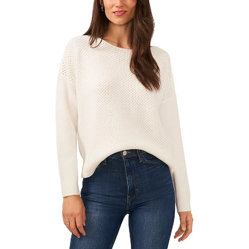 Futuristic Casual Vince Camuto Womens Knit Ribbed Trim Pullover Sweater