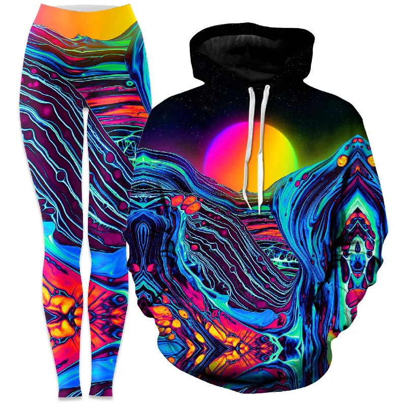 Streetwear Luxe Dose of Sunset Hoodie and Leggings Combo