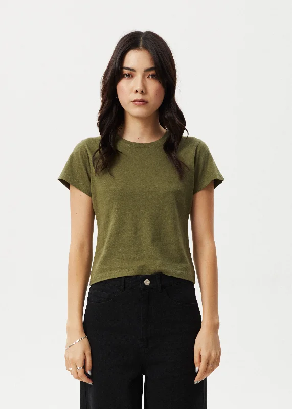 Soft Casual AFENDS Womens Carmen - Baby Tee - Military