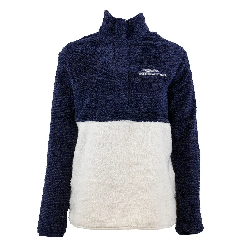 Relaxed Elegance Skeeter Ladies Fuzzy 1 - 4 Zip - Navy