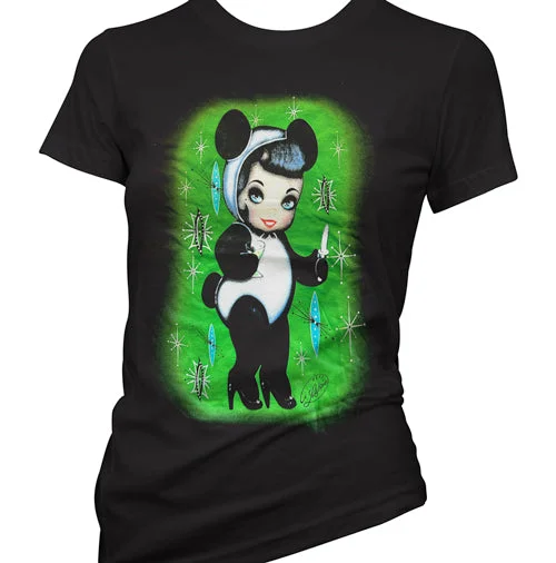 Futuristic Minimalism Lucky Hellcat OG Panda Girl Women's T-Shirt