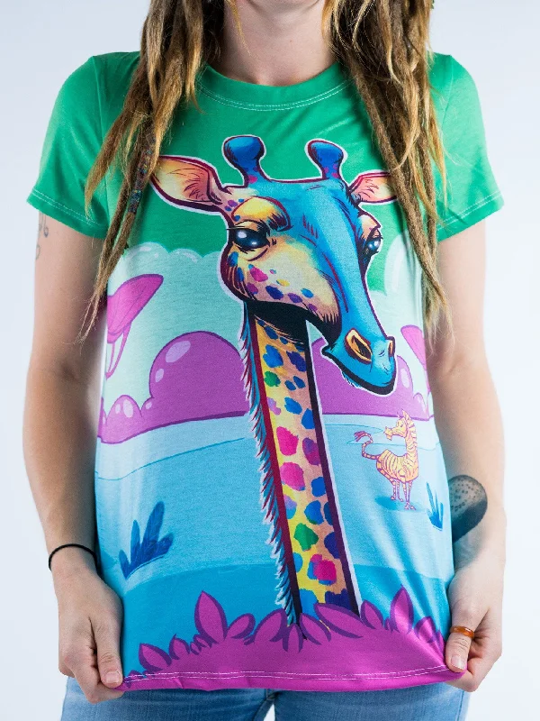 Clean Aesthetic Neon Giraffe Women's Crew