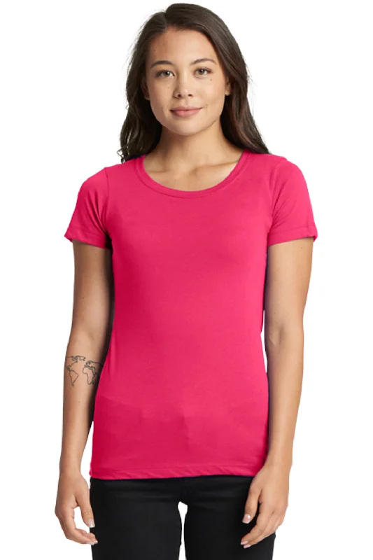 Sleek Modern Next Level Womens Ideal Jersey Short Sleeve Crewneck T-Shirt - Raspberry Pink