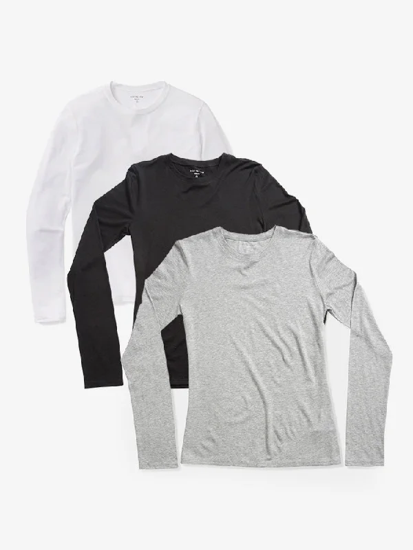 Structured Casual Long Sleeve Crew Tee Marcy 3-Pack