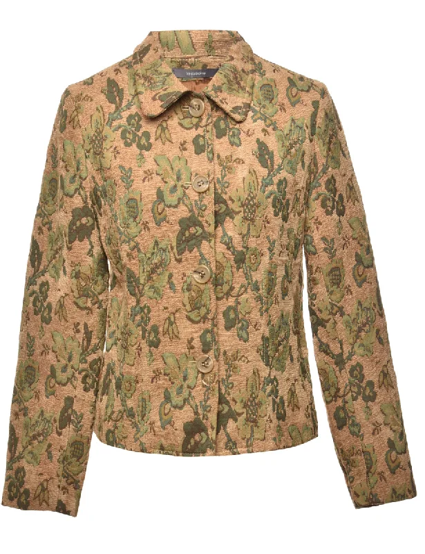 Streetwear Luxe Floral Tapestry Jacket - M