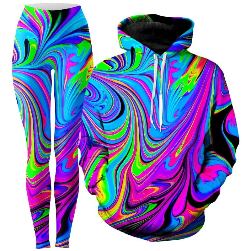 Soft Elegance Cosmic Flow Hoodie and Leggings Combo