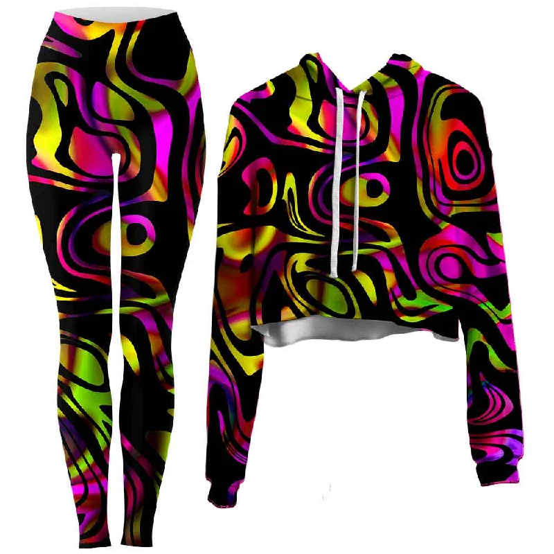 Chic Basics Color Evolution Crop Hoodie and Leggings Combo