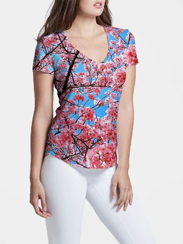 Relaxed Prints Cherry Blossom Women's V-Neck (Spring Edition)