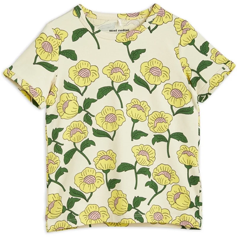 Futuristic Casual Mini Rodini Flowers Aop T-shirt Yellow