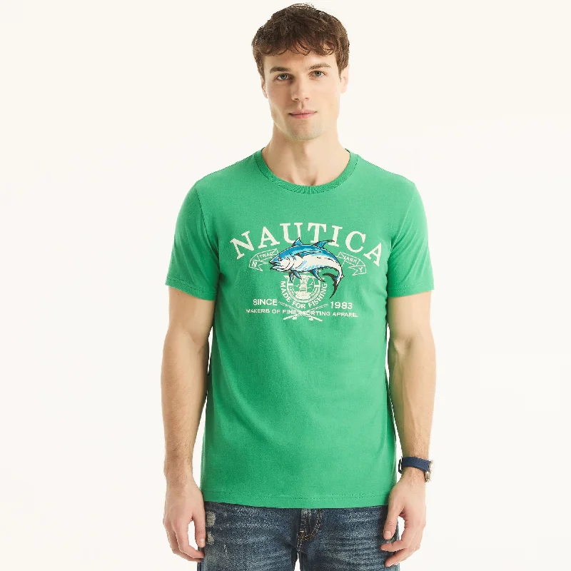 Structured Fashion Nautica Mens Sustainably Crafted Made For Fishing Graphic T-Shirt