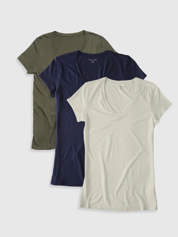 Simple Aesthetic Fitted V-Neck Marcy 3-Pack