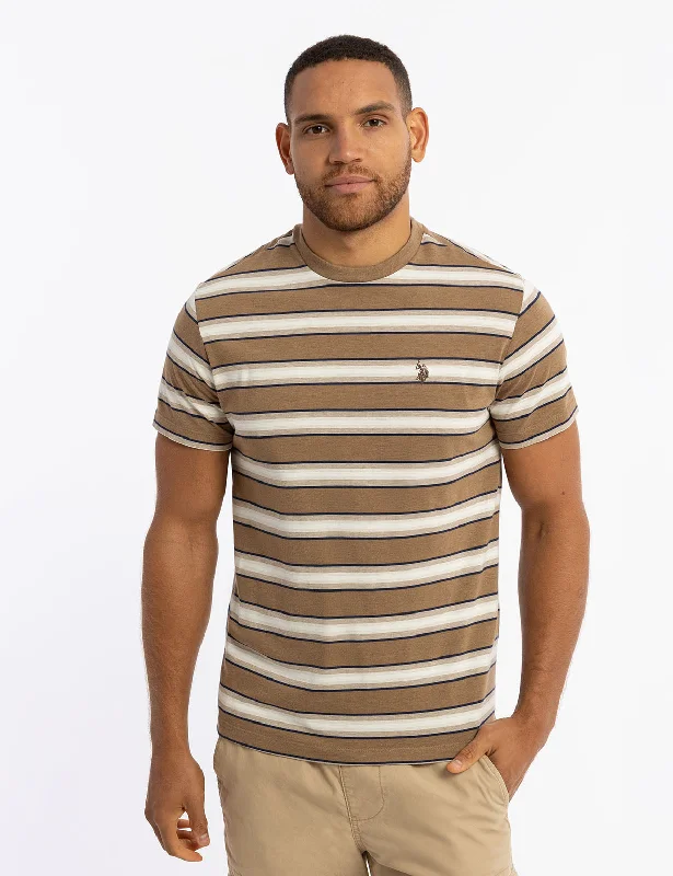 Relaxed Aesthetic YARN DYE OMBRE STRIPE JERSEY T-SHIRT