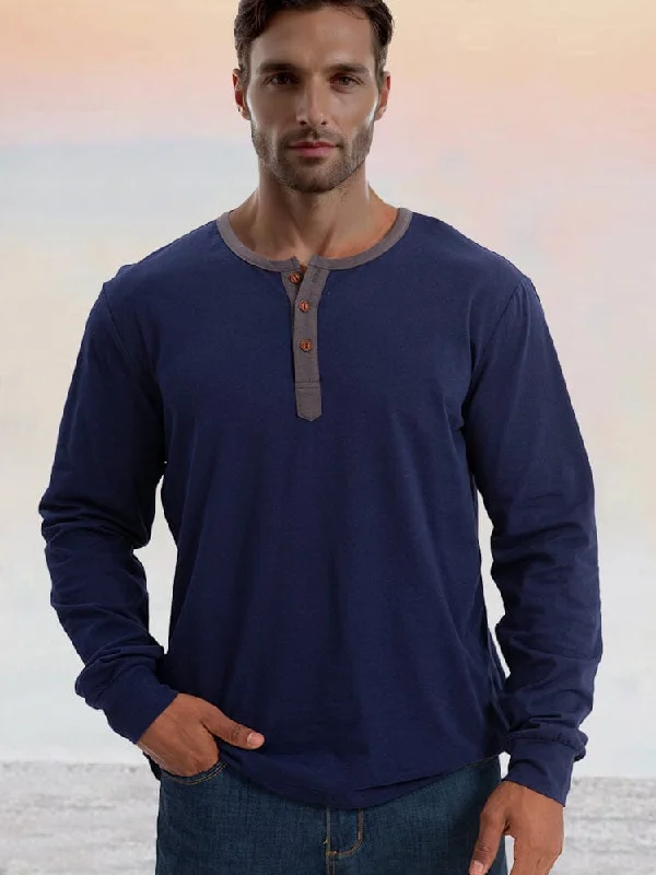 Bold Fashion Classic Soft 100% Cotton Henley Shirt