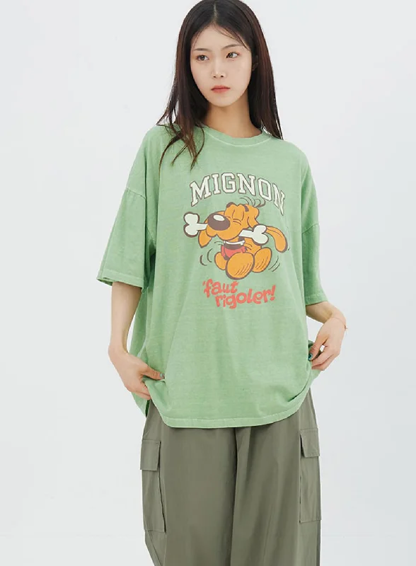 Relaxed Modern Dog Oversized Tee IY325