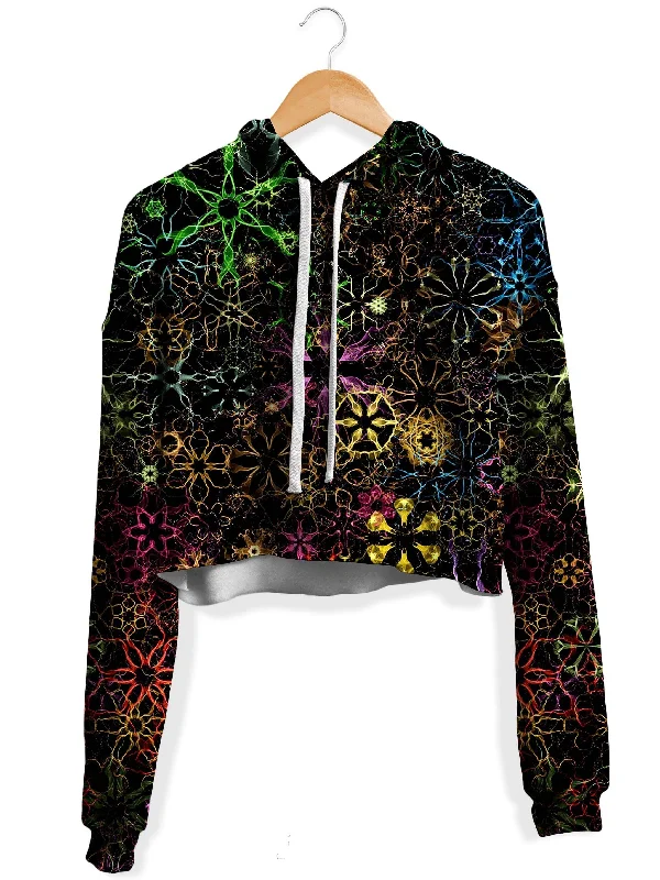 Sophisticated Minimalism Psy Constellation Fleece Crop Hoodie