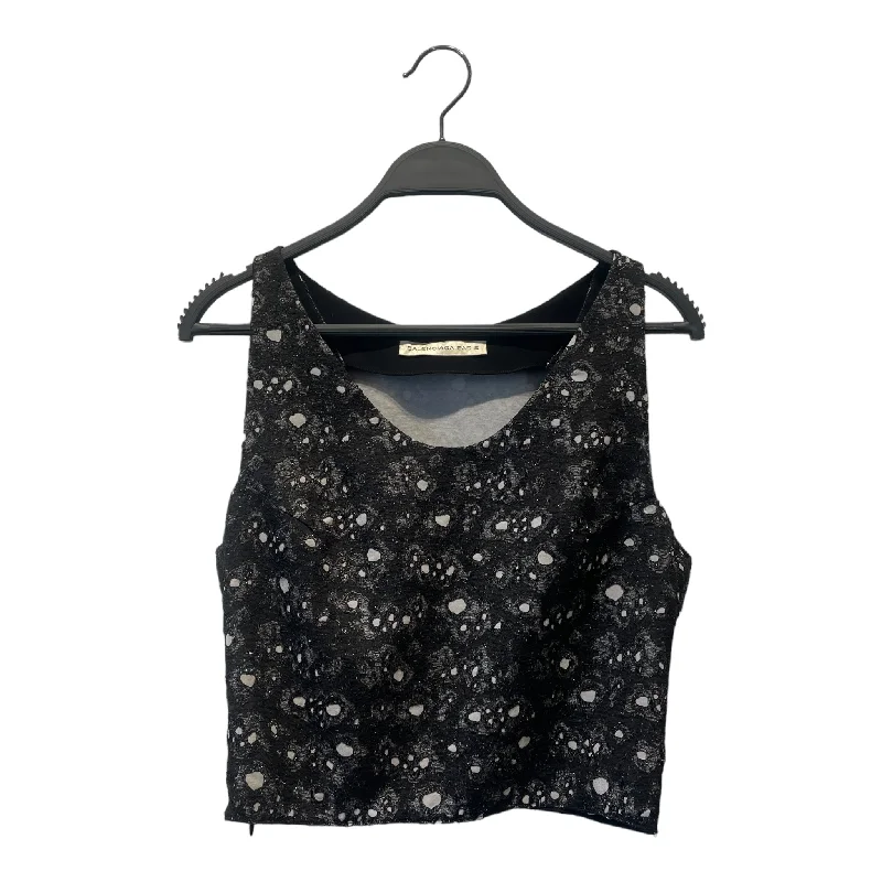 Simple Aesthetic BALENCIAGA/SL Blouse/36/Floral Pattern/Polyester/BLK/