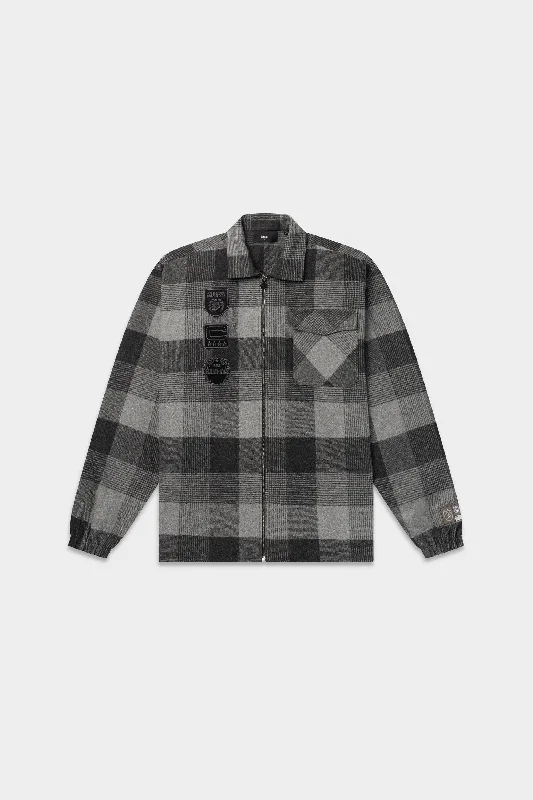 Aesthetic Casual NFL x BALR. Box Flannel Shirt Jet Black