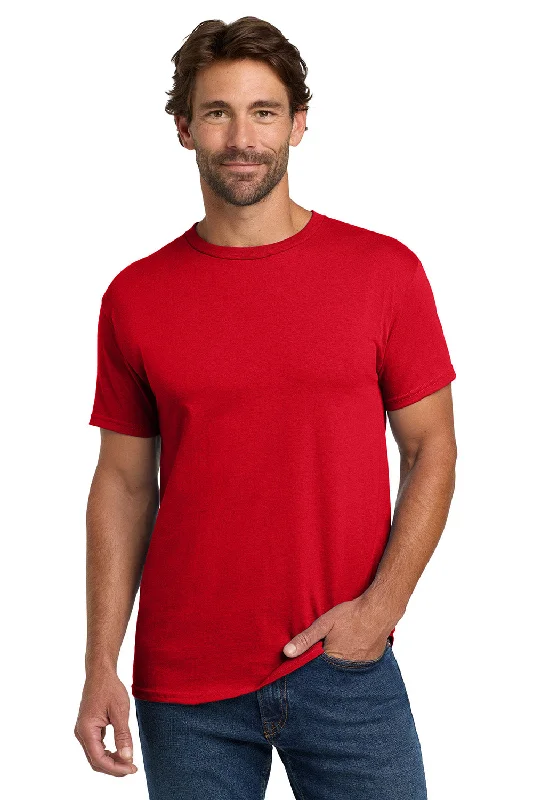 Bold Patterns Hanes Mens ComfortSoft Short Sleeve Crewneck T-Shirt - Athletic Red