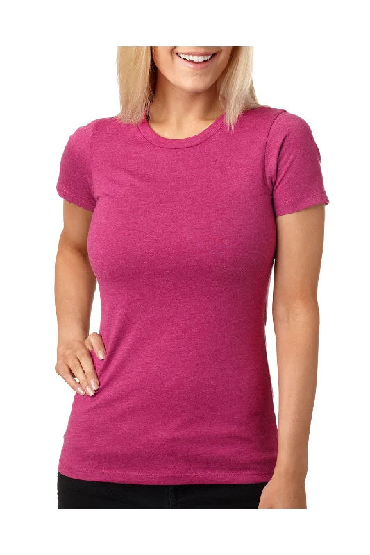 Smart Casual Wear Next Level Womens CVC Jersey Short Sleeve Crewneck T-Shirt - Raspberry Pink - Closeout