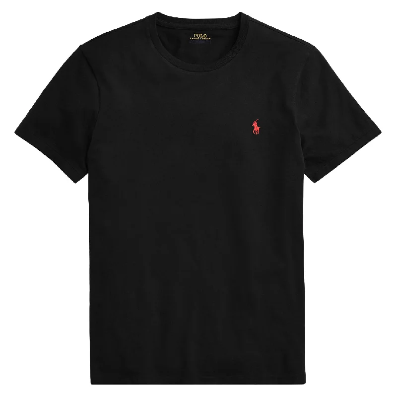 Futuristic Minimalism Polo Ralph Lauren Custom Slim Fit Cotton T-Shirt RL Black