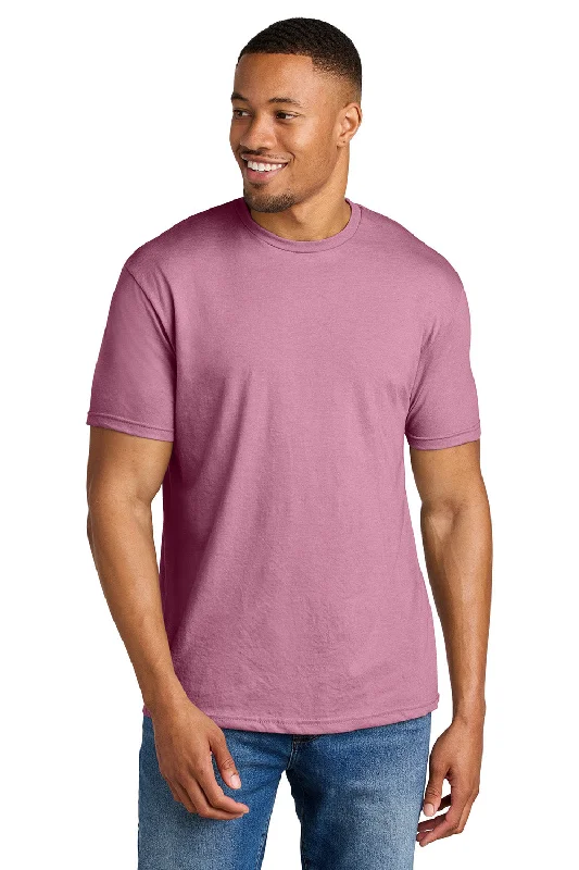 Vintage Chic Gildan Mens Softstyle CVC Short Sleeve Crewneck T-Shirt - Plumrose Pink