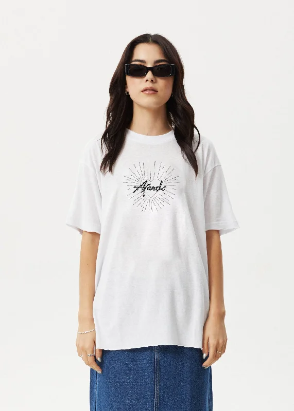 Contemporary Pastels AFENDS Womens Pulse - Oversized Tee - White