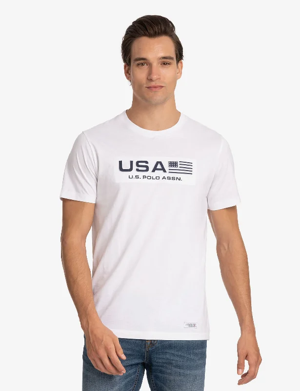 Heritage Style USA EMBOSSED PRINT JERSEY T-SHIRT