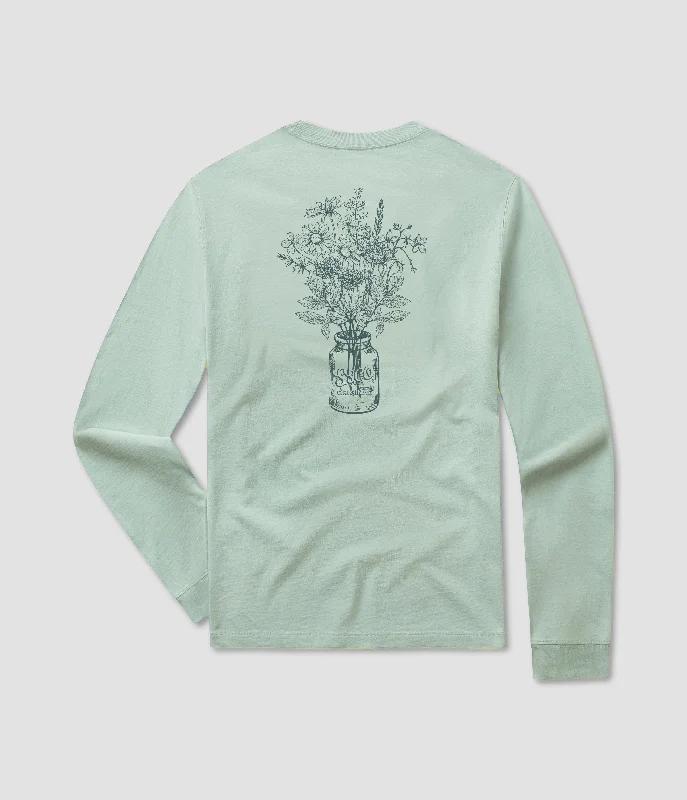 Bold Streetwear Fall Bloom Tee LS - Cool Mint