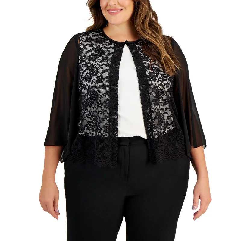 Timeless Modern Connected Apparel Womens Plus   Lace Office Wear Cardigan Sweater