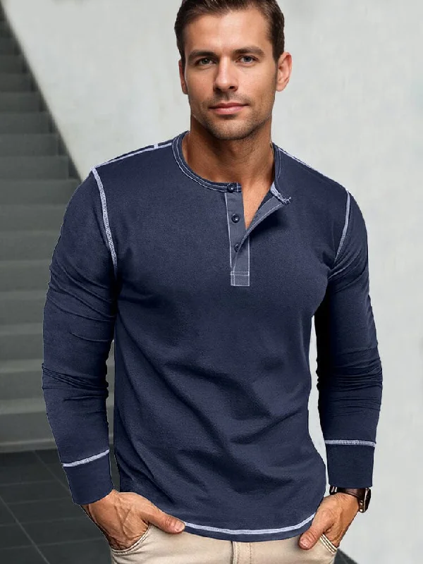 Denim Fashion Stylish Soft Everyday Henley Shirt