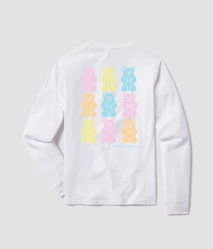 Modern Essentials Beary Sweet Puff Print Tee LS - Bright White