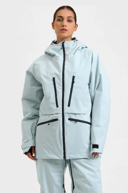 Relaxed Sportwear Women's Ice Blue Multifunctional Waterproof Insulated Snow Jacket