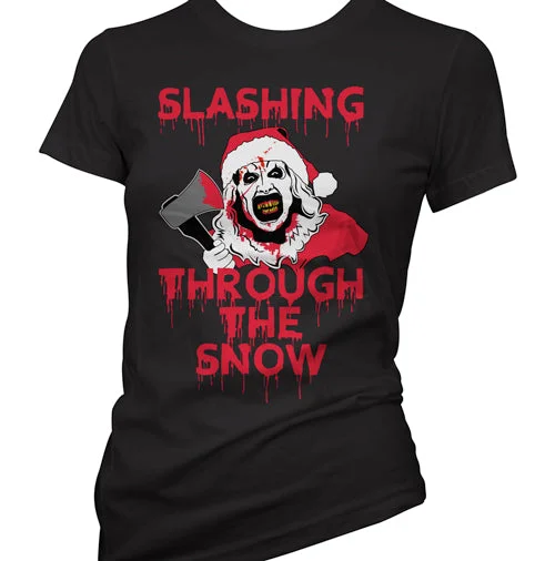 Casual Contemporary Slashing Through The Snow Women's T-Shirt