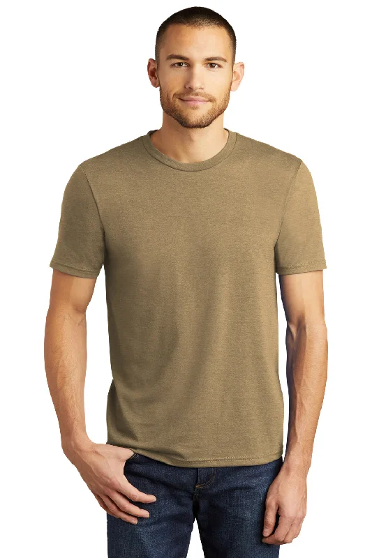 Relaxed Aesthetic District Mens Perfect Tri Short Sleeve Crewneck T-Shirt - Heather Coyote Brown