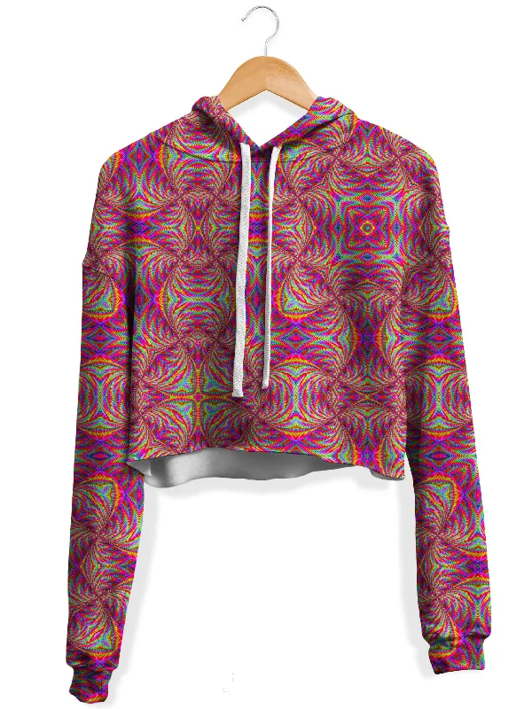 Sleek Sporty Psy Schism Fleece Crop Hoodie