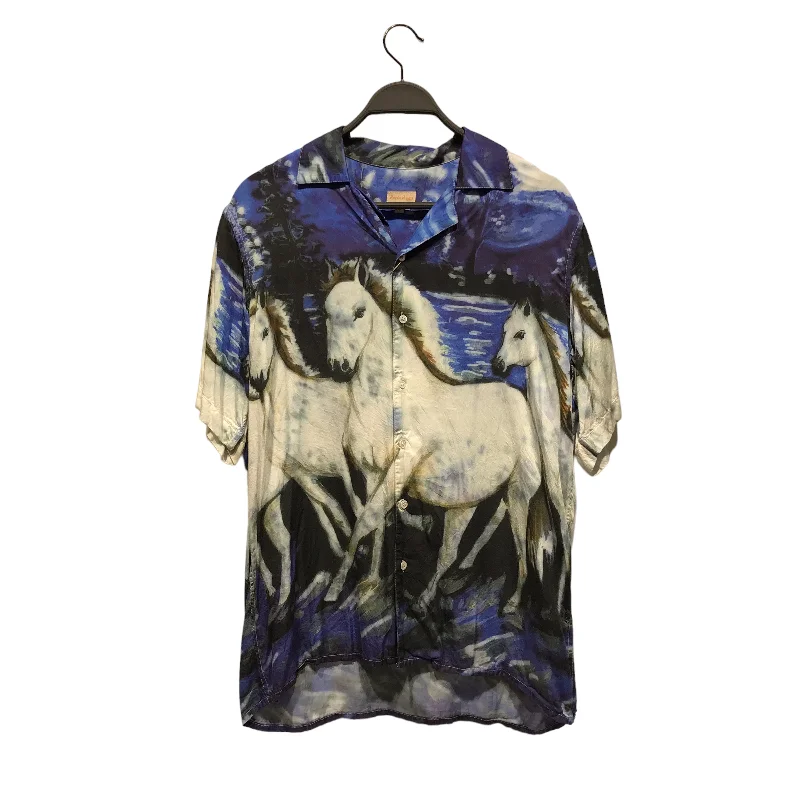 Modern Fit Perte D'ego/SS Blouse/M/All Over Print/Cotton/BLU/