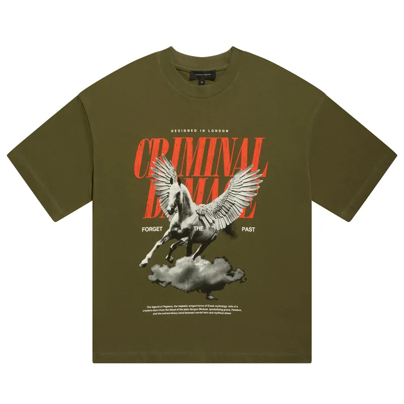 Urban Prints Criminal Damage Pegasus Tee - Green