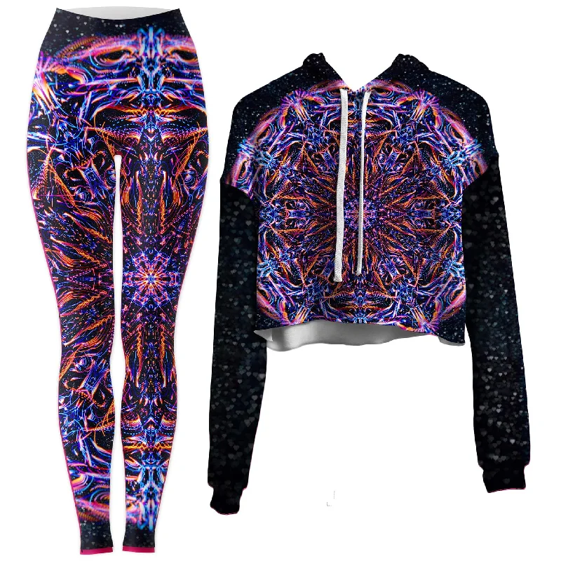 Structured Fashion Stargate Prism Crop Hoodie and Leggings Combo