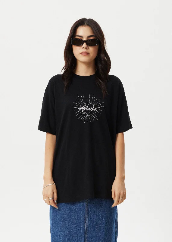 Luxe Casual AFENDS Womens Pulse - Oversized Tee - Black