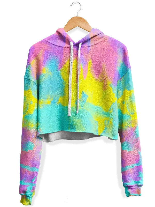 Clean Aesthetic Summer Vibes Fleece Crop Hoodie