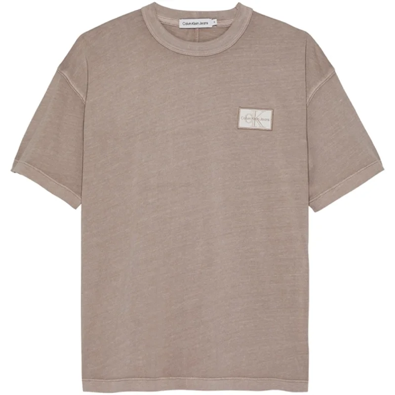 Tailored Chic Calvin Klein Badge Mineral Dye T-Shirt Shitake